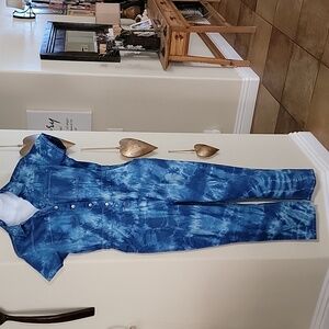 CELEBRITY PINK Jumpsuit/Boilersuit Short Sleeve Blue Tie dye size XL